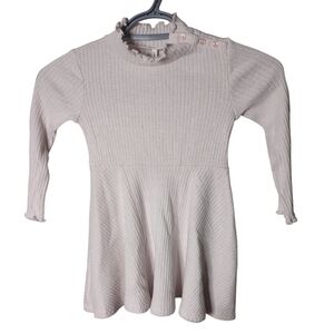 Janie‎ and Jack Ribbed Ruffle Trim Dress Glitter Light Pink Size 2T